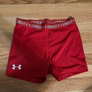 Under Armour Red Women's Athletic Compression Shorts